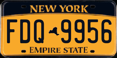 NY license plate FDQ9956