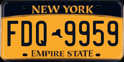 NY license plate FDQ9959