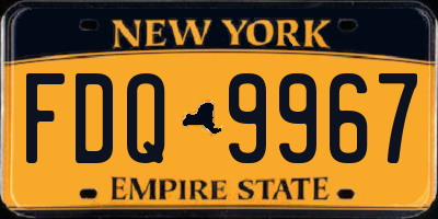 NY license plate FDQ9967