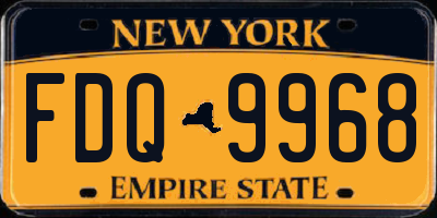 NY license plate FDQ9968