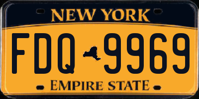 NY license plate FDQ9969