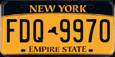 NY license plate FDQ9970