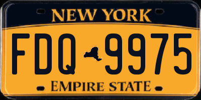 NY license plate FDQ9975