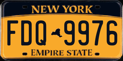 NY license plate FDQ9976