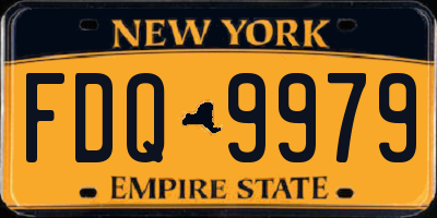 NY license plate FDQ9979