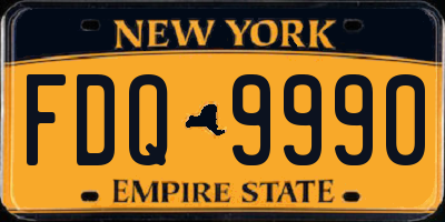 NY license plate FDQ9990