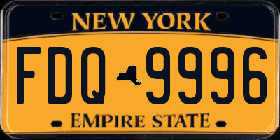 NY license plate FDQ9996