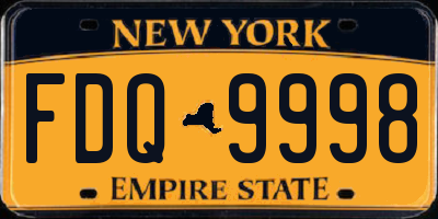 NY license plate FDQ9998
