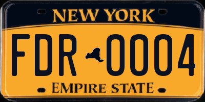 NY license plate FDR0004