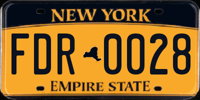 NY license plate FDR0028