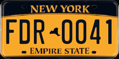NY license plate FDR0041
