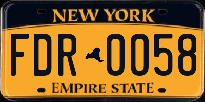 NY license plate FDR0058