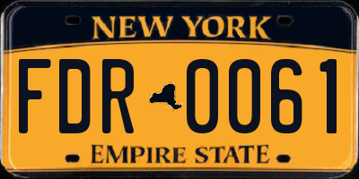 NY license plate FDR0061
