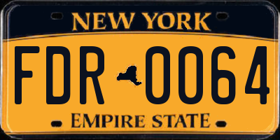 NY license plate FDR0064