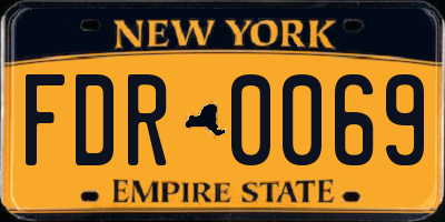NY license plate FDR0069