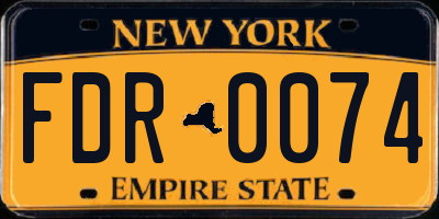 NY license plate FDR0074