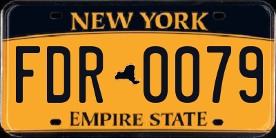 NY license plate FDR0079