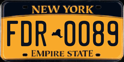 NY license plate FDR0089