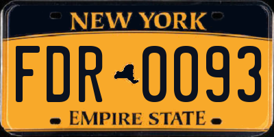 NY license plate FDR0093
