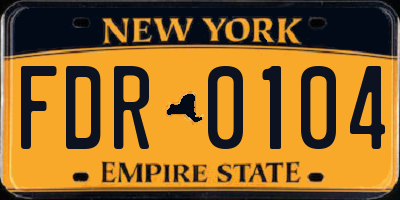 NY license plate FDR0104