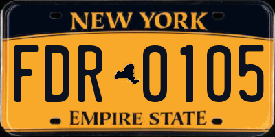 NY license plate FDR0105