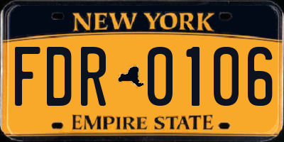 NY license plate FDR0106