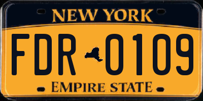 NY license plate FDR0109