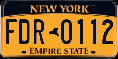 NY license plate FDR0112
