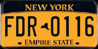 NY license plate FDR0116