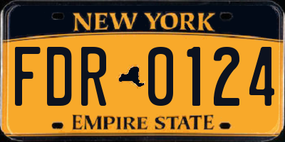 NY license plate FDR0124