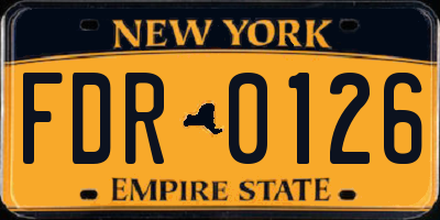 NY license plate FDR0126