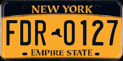 NY license plate FDR0127