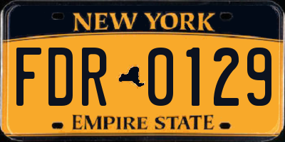 NY license plate FDR0129