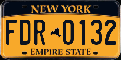 NY license plate FDR0132
