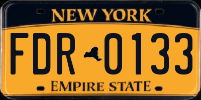 NY license plate FDR0133