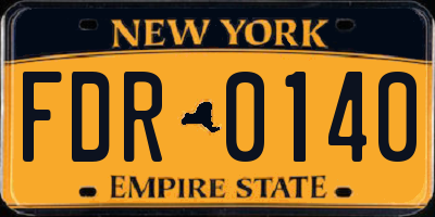 NY license plate FDR0140