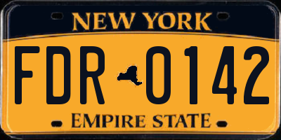 NY license plate FDR0142