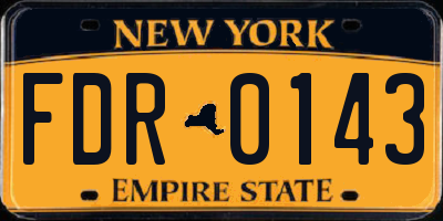 NY license plate FDR0143