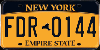 NY license plate FDR0144