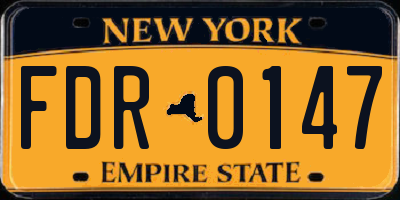 NY license plate FDR0147