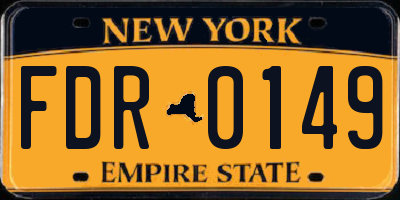 NY license plate FDR0149