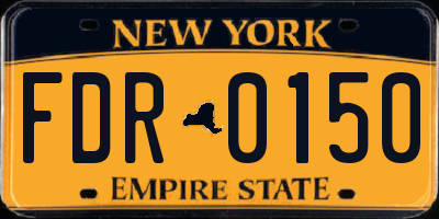 NY license plate FDR0150