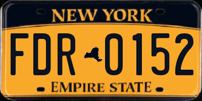NY license plate FDR0152