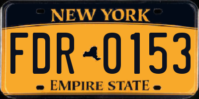 NY license plate FDR0153