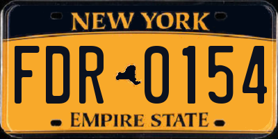 NY license plate FDR0154