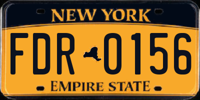 NY license plate FDR0156