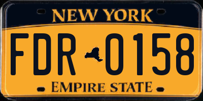 NY license plate FDR0158