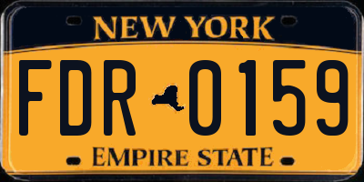 NY license plate FDR0159