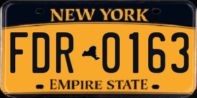 NY license plate FDR0163
