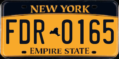 NY license plate FDR0165
